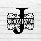 Metal Sign J Custom Name Initial Letter Monogram Customizable Metal Address Sign Plaque Decorative Laser Cut Metal Wall Cut Out Hanging Sign for Yard Yard Kitchen Outside Decorations 18 Inch by Unknown