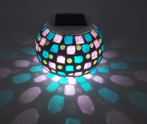yuans Solar Table Light, Solar Mosaic Lights Color Changing Solar Glass Ball Garden Lights Waterproof Solar Night Lights Table Lamps (I) - Image 5