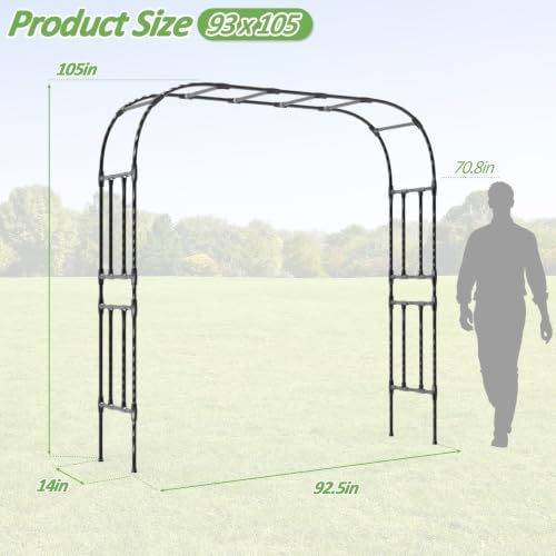 Thickened Metal Garden Arch-92.5L*105H,Trellis for Climbing Plants Outdoor - Image 2