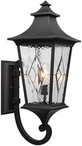Black Outdoor Wall Lights Waterproof Exterior Lighting Fixtures 29.3 Inch Large Outdoor Wall Sconce Light with Water Ripple Glas for Garage Patio and Doorway E26 Socket by Naxttii