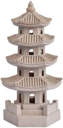 Solar Pagoda Garden Statue LED Zen Decor for Outdoor Yard by Unknown