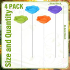 4 Pack Resin Flower Water Stations Cups Garden Stakes, Rainbow, Classic - Image 2