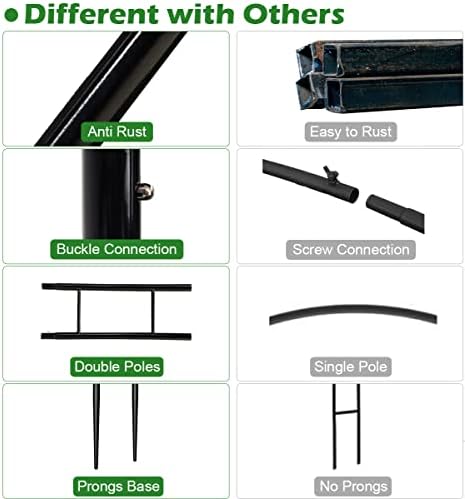 Queension Extra Large Garden Arch 7.2Ft Wide 9.2Ft High, Black - Image 3
