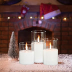 Rechargeable Glass LED Flameless Candle Battery Operated Remote Timer Clear - Image 5