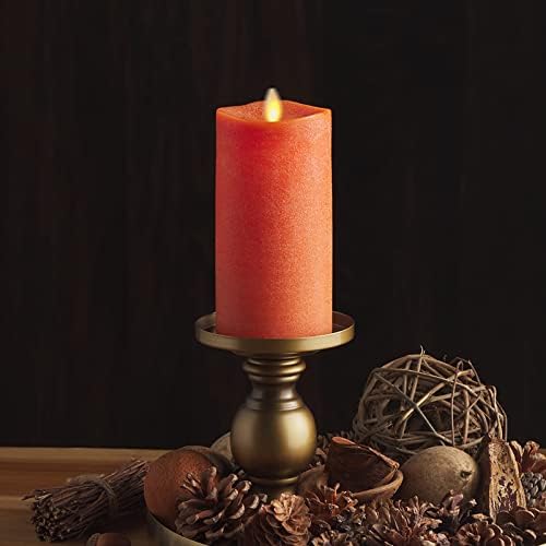 Luminara - Flameless LED Battery Operated Flickering Pillar Candles - Burnt Orange- Pack of 1-3x6.5 - Realistic Moving Flame Real Wax Indoor/Outdoor - Image 2