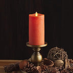 Luminara - Flameless LED Battery Operated Flickering Pillar Candles - Burnt Orange- Pack of 1-3x6.5 - Realistic Moving Flame Real Wax Indoor/Outdoor - Image 2