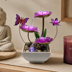 Tabletop Fountain,Indoor Water Fountain,Home Fengshui Décor Zen Relaxation Soothing Sound Machine for Office,Living Room,or Bedroom,Purple Lotus & Butterfly,9.1inch by Unknown