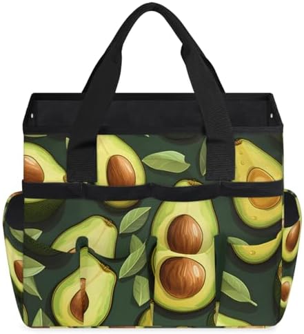 Avocado Cocktail Garden Tool Bag Tote for Men Women Multiple Pockets Wide Mouth Heavy Duty Waterproof Tool Organizer Bag for Outdoor Lawn Yard Portable Gardening Storage With Elasticbands by Unknown
