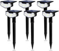Solar Lights Outdoor Waterproof Solar Garden Light for Outside Yard Landscape Lighting Pathway Spot Lights Spotlight Wall Light Auto On/Off, Pack of 6 (Cool White) by QQARORSUN