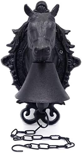 HTTMT- Horse Head Upstreet Outdoor Dinner Bell Made For Ranch House Family Front Door Interior Exterior Décor | Wall Hanging Mount Heavy Cast Solid Iron Handcrafted Antique Doorbell [P/N: ET-BELL001] - Image 2