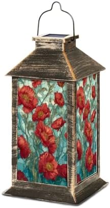 Solar Lantern Composition Flowers Outdoor Waterproof Hanging Solar Light Outside Lights for Patio Yard House Lawn Decor Birthday Gifts for Women Mom by Unknown