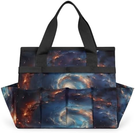 Space Garden Tool Bag Organizer Heavy Duty Galaxy Nebula Outer Space Gardening Tote Bag with 10 Pockets for Women Men Gardening Gifts by Home