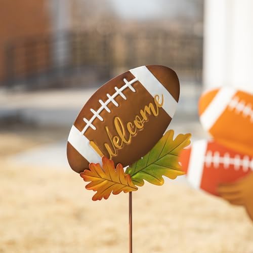 Glitzhome 24" H Set of 3 Thanksgiving Metal Football Turkey Yard Stakes, Fall Metal Football Turkey Outdoor Garden Stakes for Fall Indoor Outdoor Decorations Autumn Farmhouse Walkway Decor - Image 6