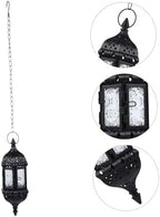 Moroccan Style Hanging Candle Holder with Glass and Iron Golden - Image 2