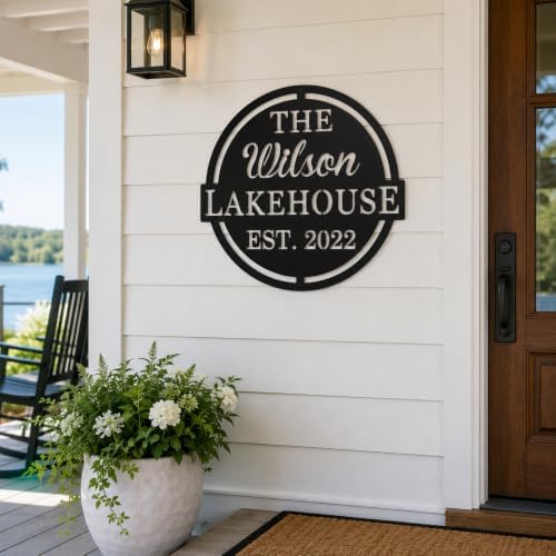 Personalized Lake House Sign with Established Date - Image 2