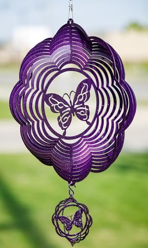 SWEN Products Butterfly Cloud Swirly Metal Wind Spinner by SWENProducts