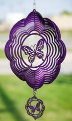 SWEN Products Butterfly Cloud Swirly Metal Wind Spinner by SWENProducts