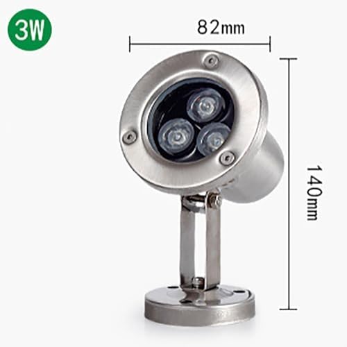 Submersible LED Light - RGB With Remote Control Pool Underwater Light, AC 12/24V Spotlight Led Beam Light, IP68 Waterproof Underwater Landscape Lights, For Pool, Fountain, Pond Lighting(White,3W) - Image 2