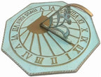 Brass Garden Sundial - 10" Sold Polished Brass Octagonal Design Sundial - Tempus Fugit Plaque and Rooster Dial Round Patio Outdoor Compass Sundials for Yards, Home Decor, Sundial Gift - Image 3