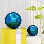 Outdoor Garden Gazing Mirror Ball: Gazing Ball, Stainless Steel Garden Mirror Globe, for Home Outdoor Pond Swimming Pool Decoration Gift, Hollow Floating Reflective Globe (Blue,8in) - Image 6