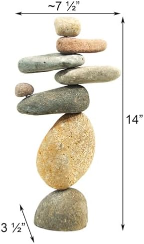 Ancient Graffiti Eight-Stone Balancing Cairn - Indoor/Outdoor Garden Decoration - Image 3