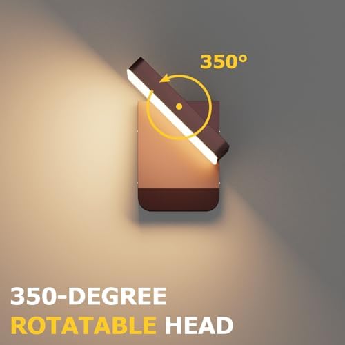 Modern Outdoor LED Wall Light 350° Rotatable, Bronze, 1 Pack - Image 3