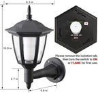 Dynaming 4 Pack Solar Flame Wall Lanterns Outdoor, Halloween Solar Powered Wall Mounted Sconce Lights, Flickering Purple Flame LED Lights Auto On/Off, Waterproof for Garage Stair Patio Porch Yard - Image 2