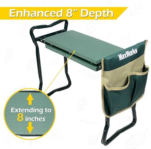 MaxWorks Folding Garden Kneeler Seat Stool and Tool Pouch - (50921) - Image 4