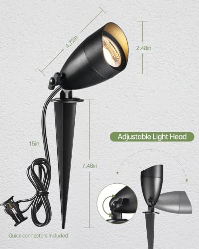 LITFIT 8Pack Low Voltage Landscape Spotlight,12v Outdoor Uplight Waterproof - Image 4
