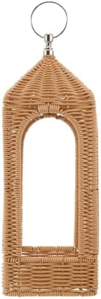 Handwoven Boho Lantern Shade Cover for Patio, Coffee PE by Unknown