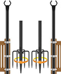 NUERPO String Light Poles,Metal Poles for Hanging Outdoor Light Strings, Light Poles Stand for Outside Garden,Patio,Wedding,Backyard,Deck,Party (2 Pack 10 FT Light Poles) by NUERPO