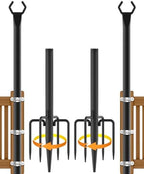 NUERPO String Light Poles,Metal Poles for Hanging Outdoor Light Strings, Light Poles Stand for Outside Garden,Patio,Wedding,Backyard,Deck,Party (2 Pack 10 FT Light Poles) by NUERPO