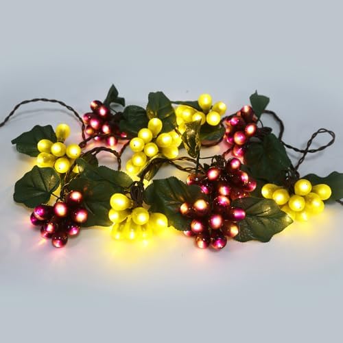 Decorative String Lights, Grape Vine with Leaves, 100 LED Warm White Lights - Image 6