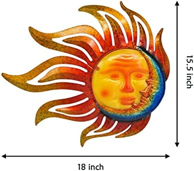 Sun Metal Wall Art Outdoor Sun Moon Face Wall Decor Rust Proof Large - Image 2