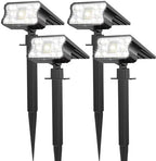 HGGH Solar Lights Outdoor Waterproof IP67, 60 LED 3 Lighting Modes Solar Spot Lights Outdoor for Yard Garden Pathway Landscape, Auto On/Off, Function 2 in 1(Cool White, 4 Pack) by Home