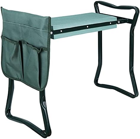 Cosway Garden Foldable Kneeler Bench Seat with 2 Tool Pouches and EVA Kneeling Pad Handles by Unknown