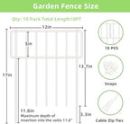 Thrivinest 10 Pack Animal Barrier Fence, No Dig Fence Decorative Fences, 17in(H) x10ft(L) Rustproof Metal Small Garden Fence Border for Dogs Rabbits, Bottom Blocker for Outdoor Yard Patio, White - Image 5