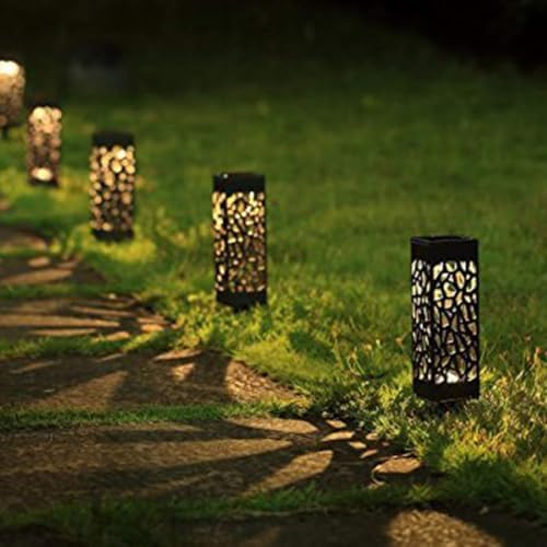 6Pcs Solar Stake Lights, Waterproof Black Plastic Pathway Ground Plug - Image 4