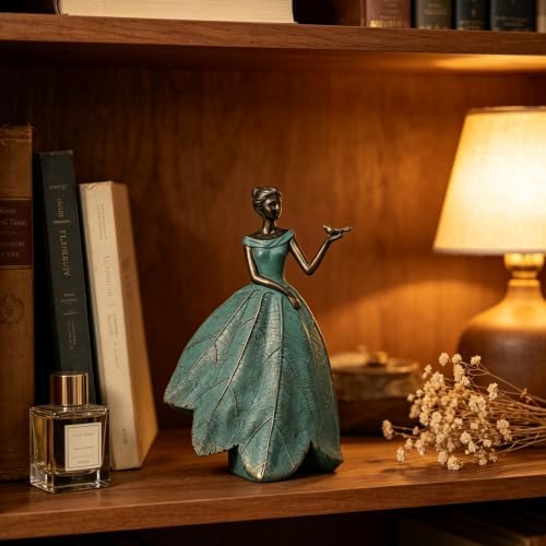 Guichifun Fairy Statue Collection Home Decoration - Leaf Angel Girls with Dragonfly Resin Home Decor for Outside or Inside Rustic Garden Outdoor Yard Decorations Figurines Gift 5 x 3.5 x 7.5 Inch - Image 5