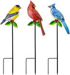 3 Pack Metal Bird Garden Stakes 20in Rustproof Yard Art Outdoor Decor by YNGFIL