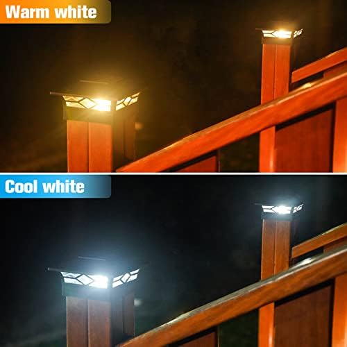 VOLISUN 12Pack Solar Post Cap Lights, 2 Color Modes Deck Lights, Black - Image 2