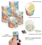 Beach Shell Starfish Flameless Candle with Remote Control Electric LED Pillar Candle Timer Color Changing Long Lasting 4 Pcs Battery Candles - Image 3