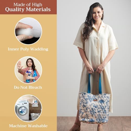 Maison d' Hermine Shopping Bags Cotton Quilted Tote Bag with Zipper Pockets - Image 2