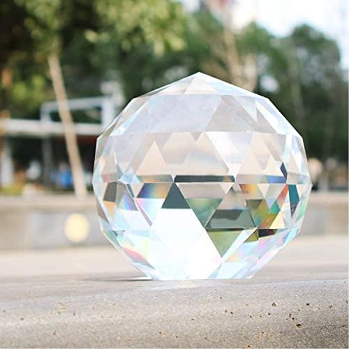 Clear Glass Crystal Ball Prism Suncatcher Rainbow Maker, Sphere Faceted Gazing Ball for Window, Feng Shui, Home Office Garden Decoration (120mm/4.72inch) - Image 6