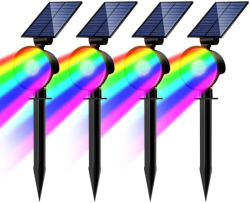 nipify Solar Spot Lights Outdoor Color Changing, Halloween RGB Spotlights by Nipify