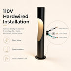 31.5 in Hardwired Bollard Light, 110V Landscape Path Light, Black - Image 3