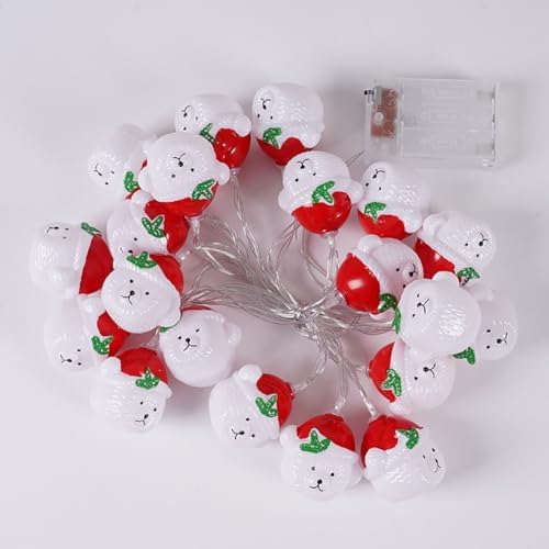 CAKERS Christmas Decor String Lights|Creative Cute Novelty Fairy Lights|Hanging Copper Wire Lights|Night Lights for Birthday Party Xmas Tree Decor,Christmas Bear,3m(9.8ft)-20LED-USB - Image 3