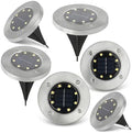 Solar Ground Lights Outdoor, IP68 Waterproof Stainless Steel Solar Disk Lights for Garden, Path, Walkway, Patio, LED Solar Powered Deck Lights by Unknown