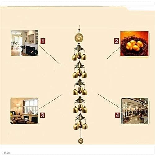 Wind Chimes Indoor Outdoor Metal Pure Copper Wind Chime Sound Crisp Home Decoration Five-Layer/Six-Layer Decoration Hanging Ornament(5 Tiers) - Image 3