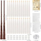 Enpornk 36 Pcs Halloween LED Magic Hanging Floating Candles, Taper Flickering Flameless with 2 Magic Wands - Candle Set for Halloween, Christmas, Weddings, Birthdays & Fantasy Ambiance - Image 5